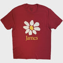 James Unisex T-Shirt: Daisy Logo (Red) - The Musicstore UK