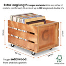 Legend Vinyl - Wooden Vinyl Record Storage Crate on Wheels for 100 LP's - The Musicstore UK