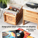 Legend Vinyl - Wooden Vinyl Record Storage Crate on Wheels for 100 LP's - The Musicstore UK
