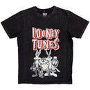 Looney Tunes Unisex Stone Wash T-Shirt: Characters Black & White (Black) - The Musicstore UK
