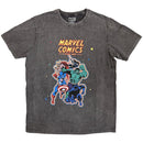 Marvel Comics Unisex Stone Wash T-Shirt: Avengers (Charcoal Grey) - The Musicstore UK