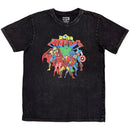 Marvel Comics Unisex Stone Wash T-Shirt: Avengers Japanese (Black) - The Musicstore UK