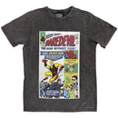 Marvel Comics Unisex Stone Wash T-Shirt: Here Comes Daredevil Comic (Charcoal Grey) - The Musicstore UK