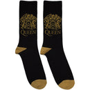 Queen Unisex Ankle Socks: Gold Crest (Black) (UK Size 6 - 11) - The Musicstore UK