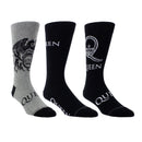 Queen Unisex Sock Gift Box: (3 in a Pack) Logos (Multicolour) (UK Size 6.5 - 11) - The Musicstore UK