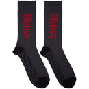 Slipknot Unisex Ankle Socks: Logo Vertical (Grey) (UK Size 6 - 11) - The Musicstore UK