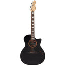 Vintage Revo Elektra Electro Acoustic Guitar. Black Silk - The Musicstore UK