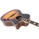 Vintage Revo Elektra Electro Acoustic Guitar. Sunburst Silk - The Musicstore UK