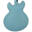 Vintage VSA550 ReIssued Semi Acoustic Guitar. Gun Hill Blue - The Musicstore UK