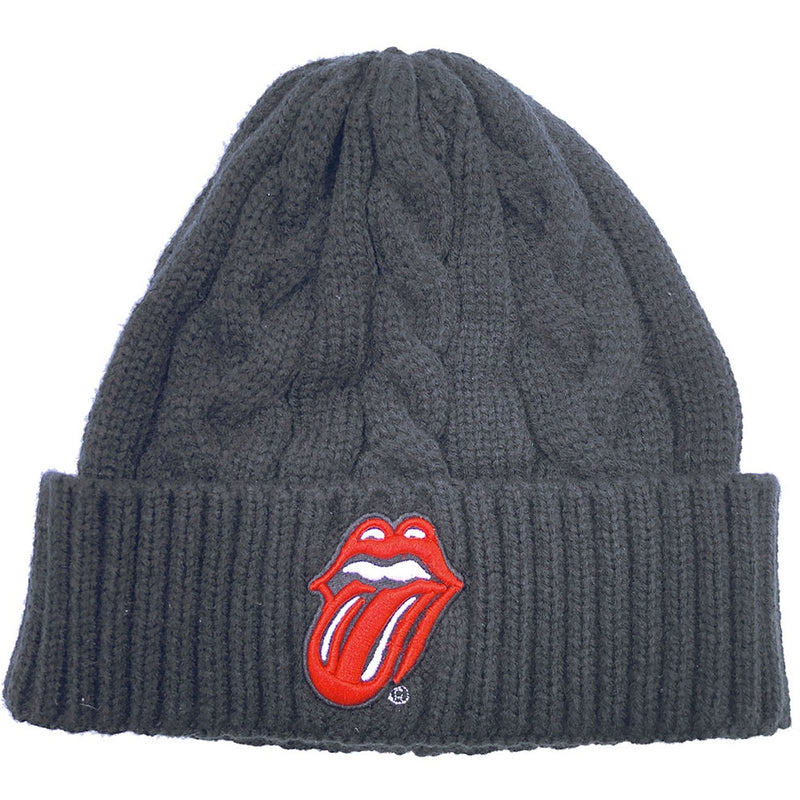 The Rolling Stones Classic Tongue Unisex Beanie Hat (Cable Knit)