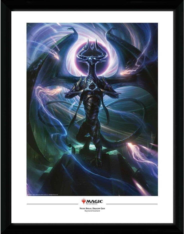 Magic the Gathering (Nico Bolas Dragon God) A3 Framed Collector Print 30 x 40cm