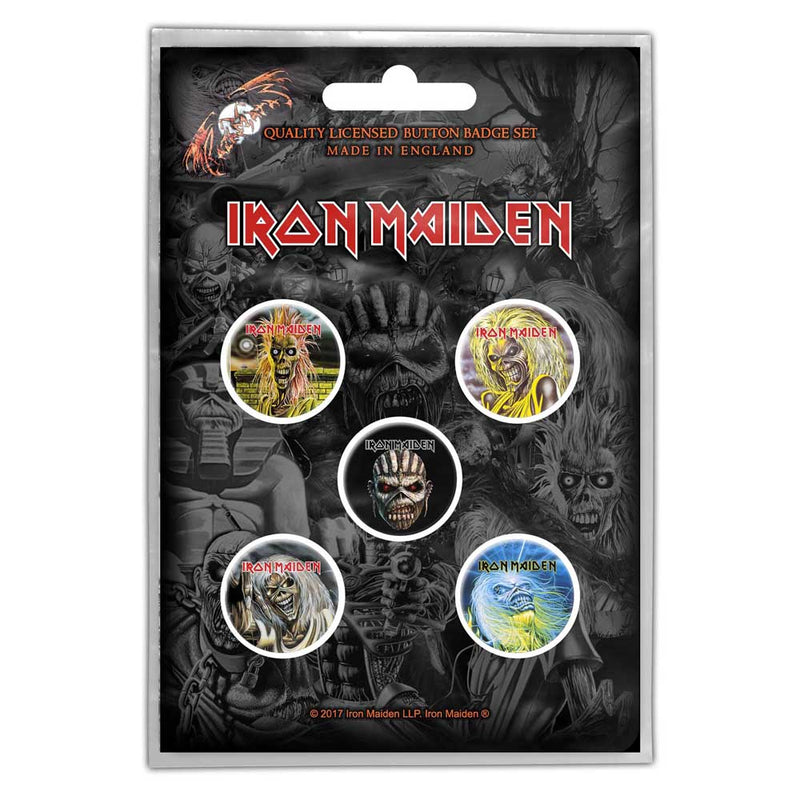 Iron Maiden (Faces of Eddie) Button Badge Pack