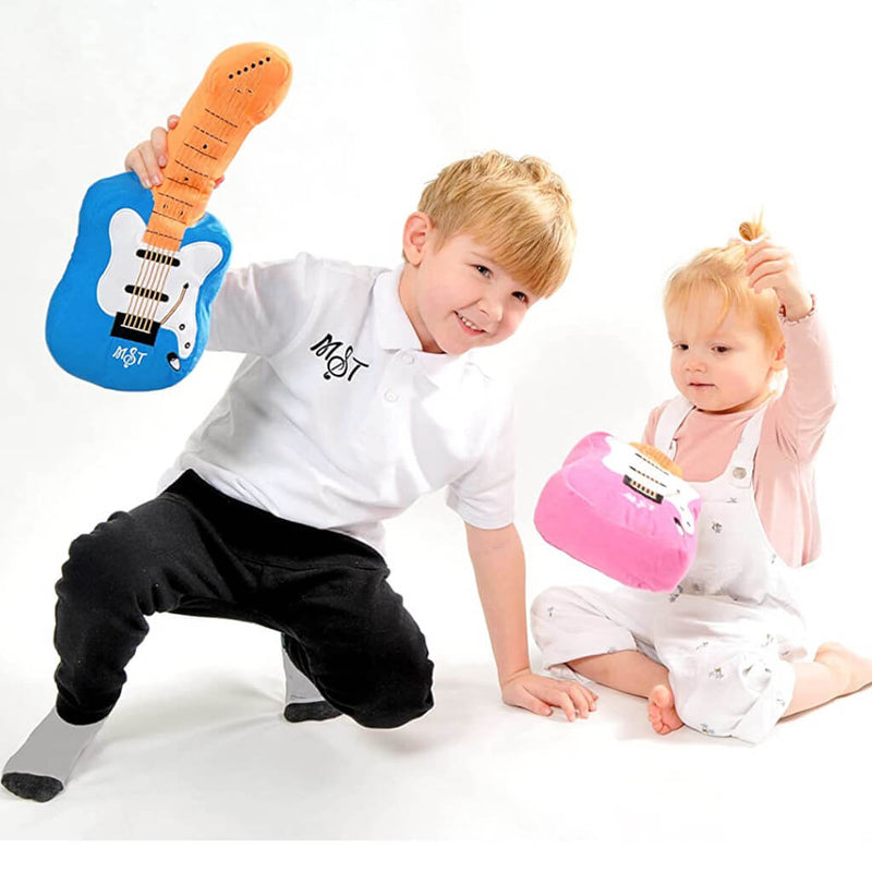 Music Soft Toys (Electric Guitar) Plush Toy in blue.