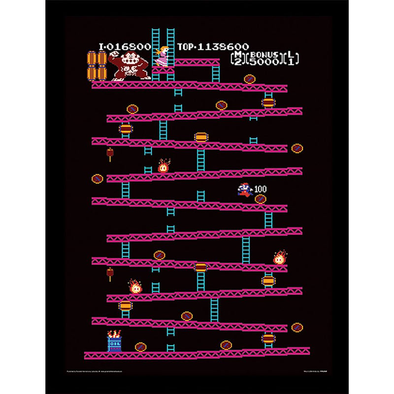 Donkey Kong (NES) Framed Collector Print 30 x 40cm