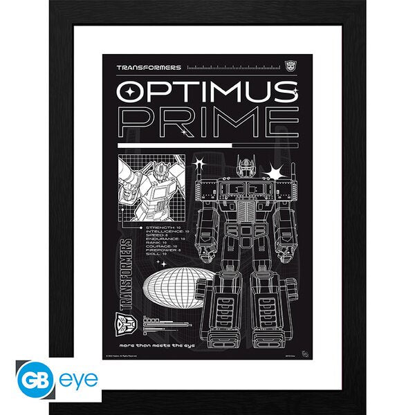 Transformers (Diagram of Optimus) A3 Framed Collectors Print 30 x 40cm