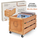 Legend Vinyl - Wooden Vinyl Record Storage Crate on Wheels for 100 LP's