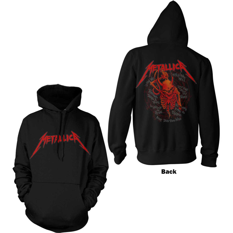 Metallica (Skull Screaming Red) Unisex Hoodie with Back Print