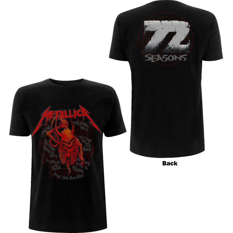 Metallica (72 Seasons Skull Screaming Red) Unisex T-Shirt With Back Print