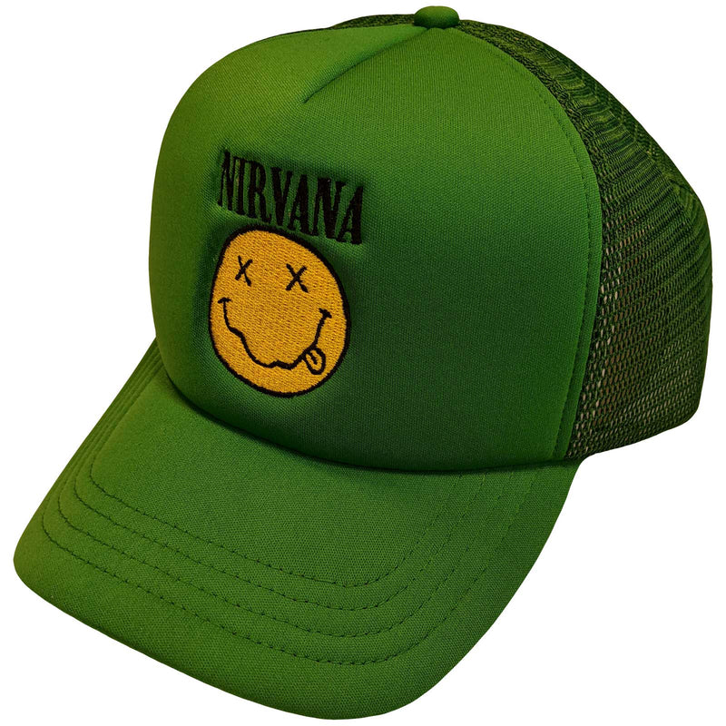Nirvana (Logo & Smiley) GREEN Mesh-Back Cap