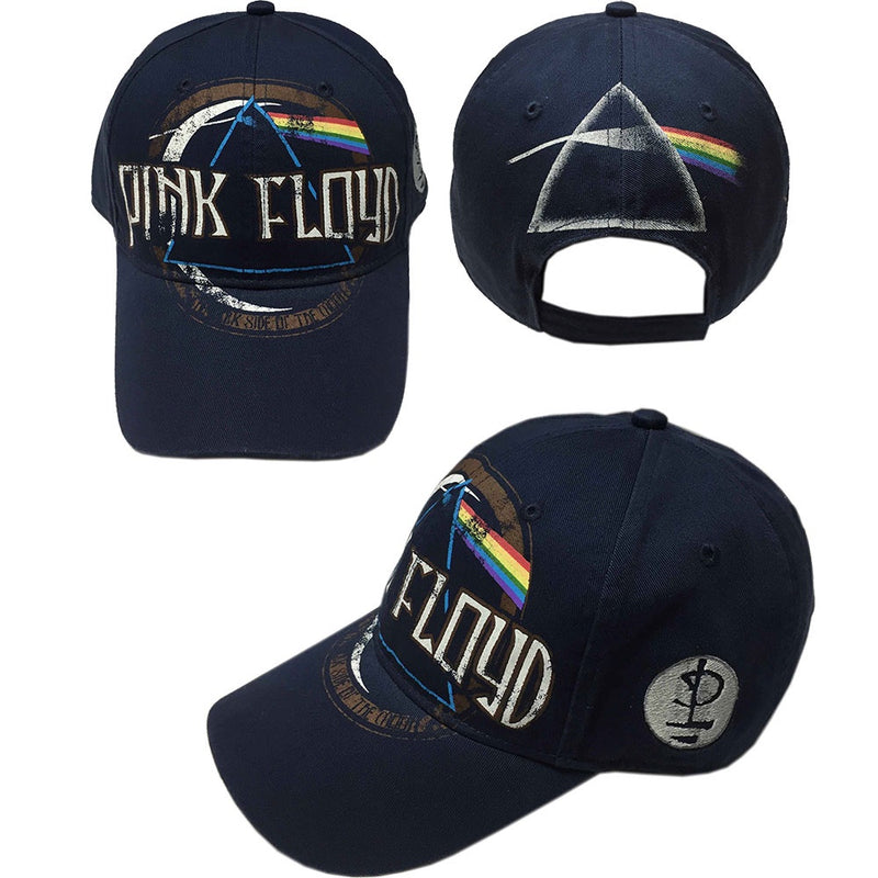 Pink Floyd (Dark Side Of The Moon Distressed) Unisex Baseball Cap Navy Blue