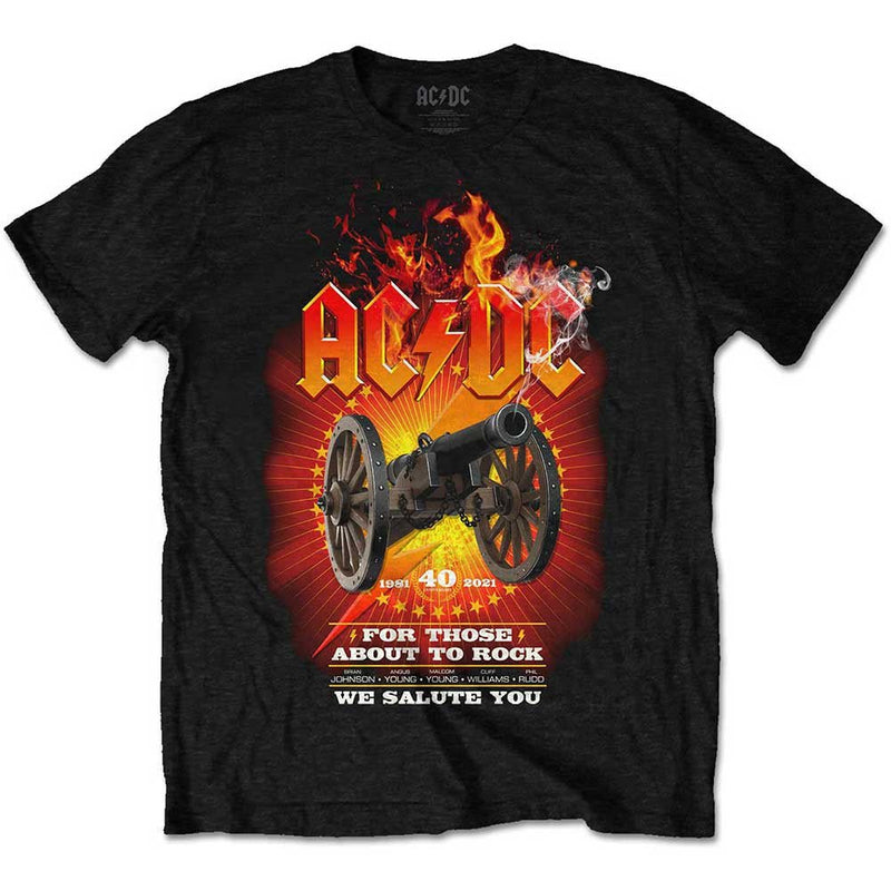 AC/DC (FTATR 40th Anniversary, Flaming, Back Print) Unisex T-Shirt - The Musicstore UK