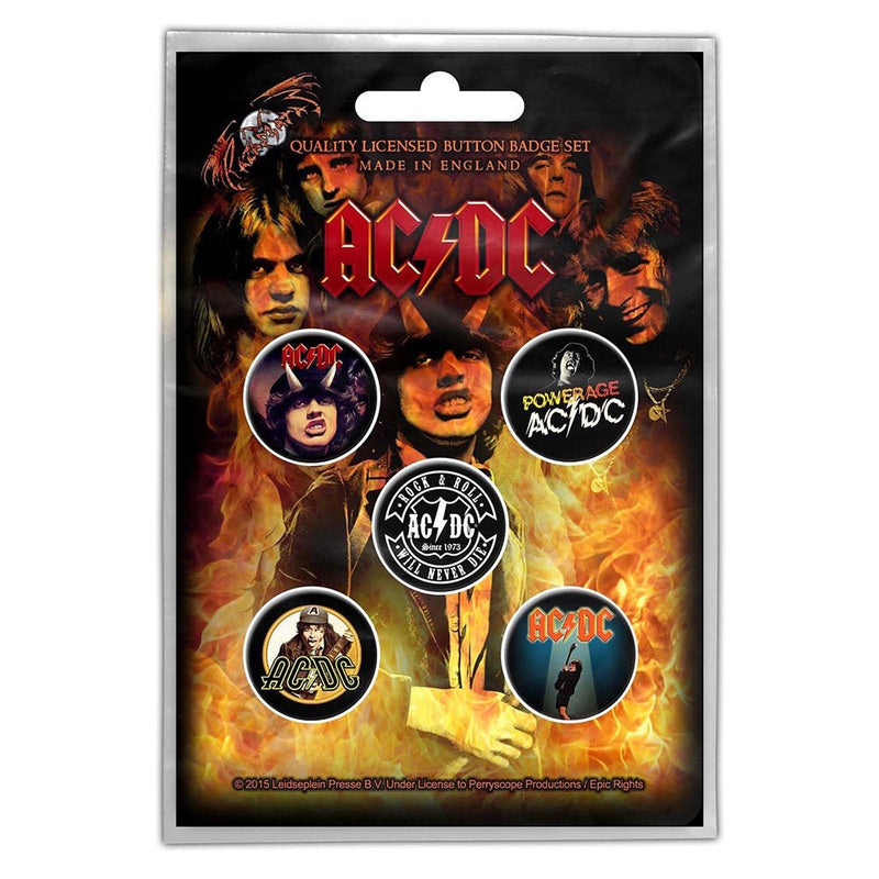 AC/DC HIGHWAY TO HELL BUTTON BADGE PACKS RETAIL P/K - The Musicstore UK