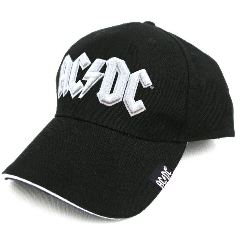AC/DC (White Puff Logo) Sandwich Peak Baseball Cap - The Musicstore UK