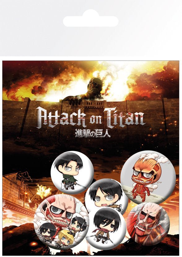 Attack on Titan (Chibi Characters) Badge Pack - The Musicstore UK