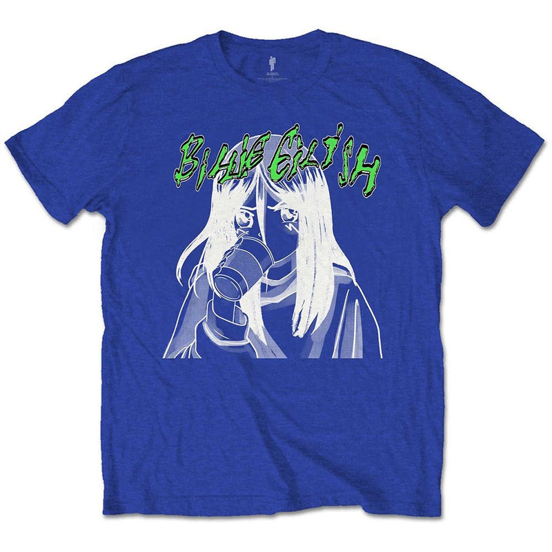 Billie Eilish (Anime Drink) Unisex Blue T-Shirt - The Musicstore UK
