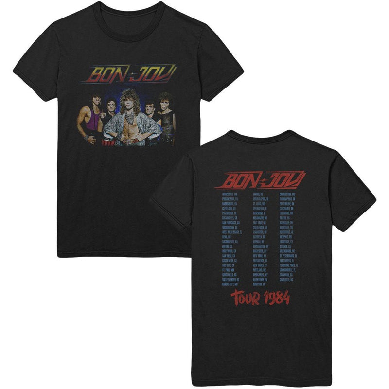 Bon Jovi (Tour 84) Unisex T-Shirt (Back Print) - The Musicstore UK
