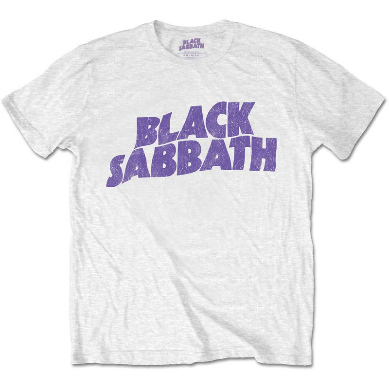 Black Sabbath (Wavy Logo) Kids WhiteT-Shirt