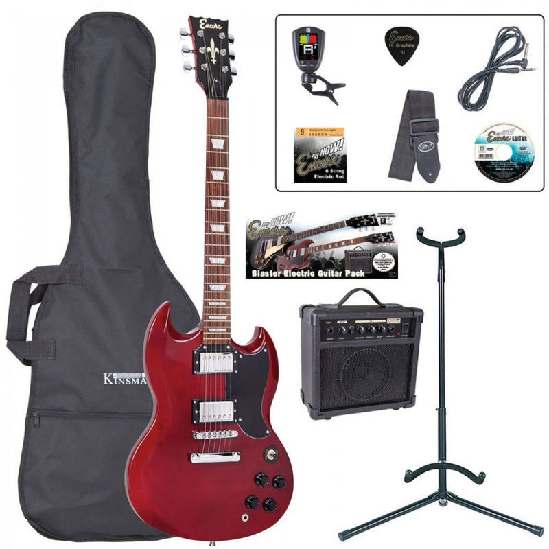 Encore EBP-E69CR 4/4 Electric Guitar Pack. Cherry Red - The Musicstore UK