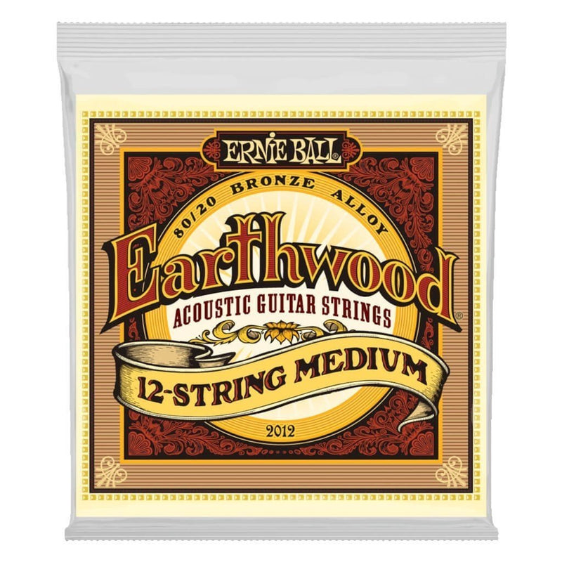 Ernie Ball 2012 Earthwood Medium 12 String 80/20 Bronze Acoustic Guitar Strings 11-28 Guage - The Musicstore UK