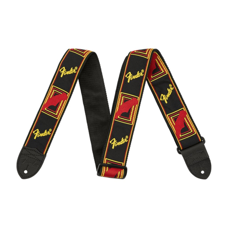 Fender 2" Monogrammed Guitar Strap, Black/Yellow/Red - The Musicstore UK