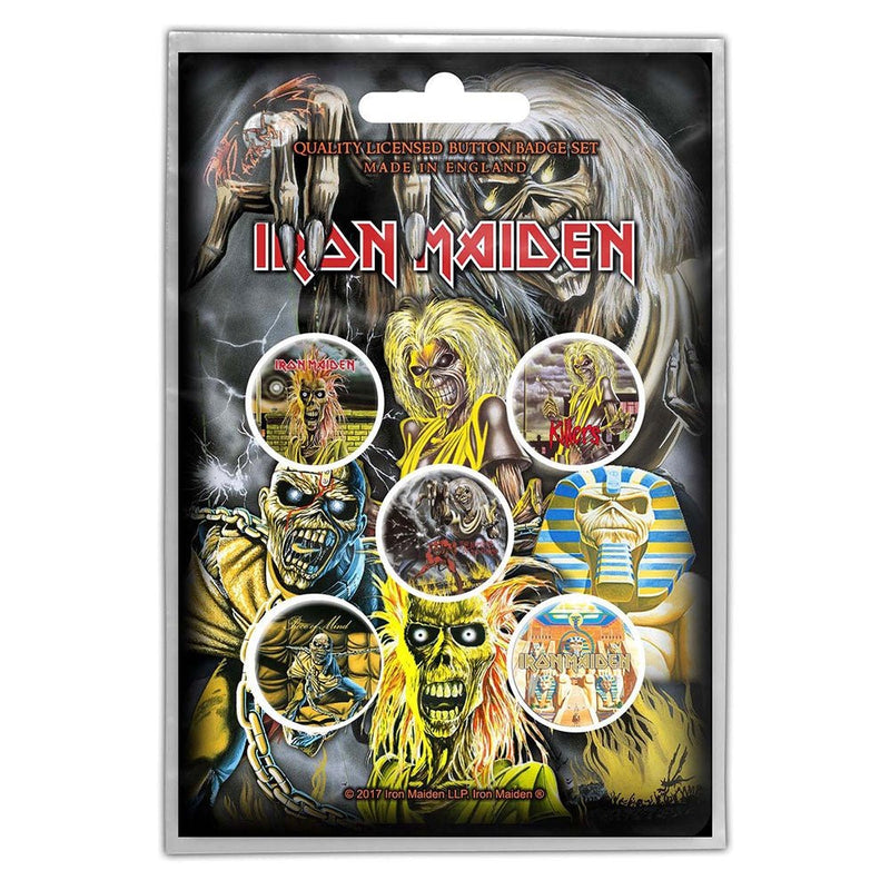 IRON MAIDEN EARLY ALBUMS Button Badge Pack (5) - The Musicstore UK