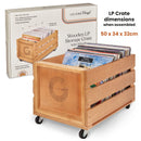 Legend Vinyl - Wooden Vinyl Record Storage Crate on Wheels for 100 LP's - The Musicstore UK