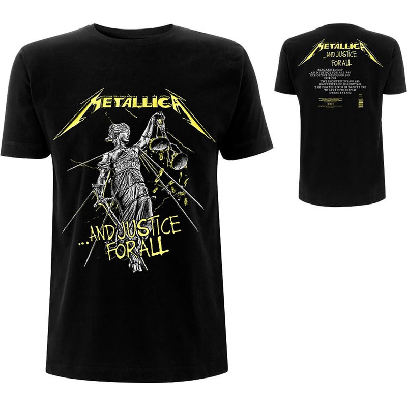 Metallica And Justice For All (Tracks) Unisex T-Shirt (Back Print) - The Musicstore UK