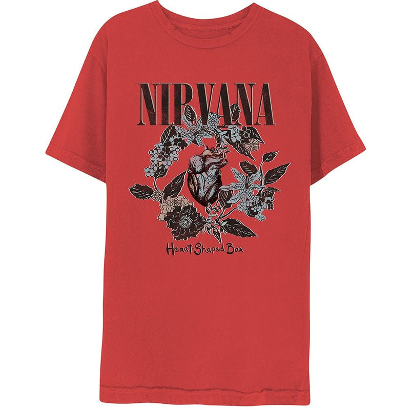 Nirvana (Heart-Shaped Box) Unisex Red T-Shirt - The Musicstore UK