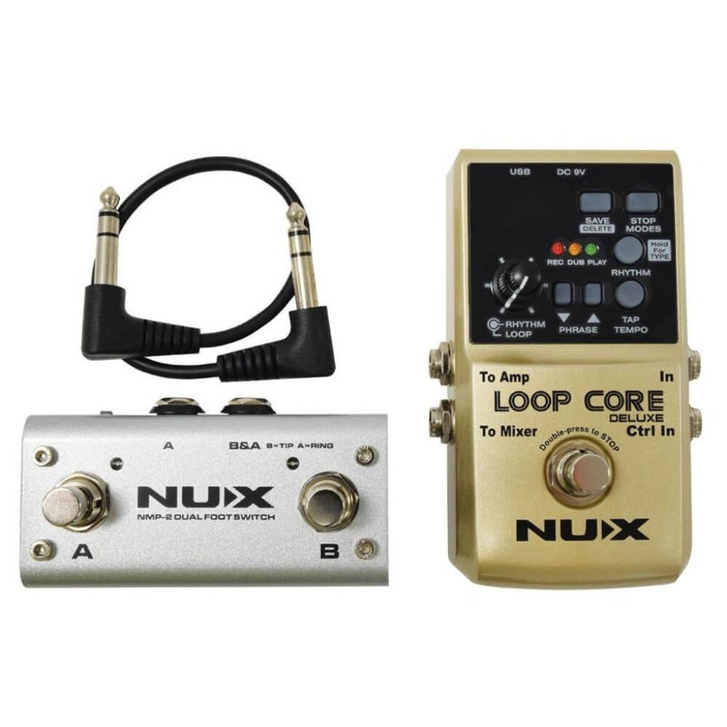 NUX Loop Core Deluxe 24-bit Looper Guitar Effects Pedal Bundle - The Musicstore UK