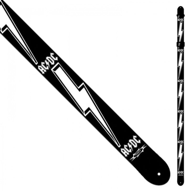 Perri's 2" AC/DC Polyester Guitar Strap (Black and White Strike) - The Musicstore UK