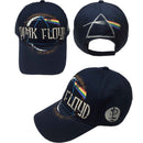 Pink Floyd (Dark Side Of The Moon Distressed) Unisex Baseball Cap Navy Blue - The Musicstore UK
