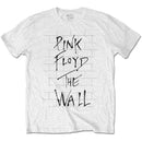 Pink Floyd (The Wall Wall & Logo) White Unisex T-Shirt - The Musicstore UK