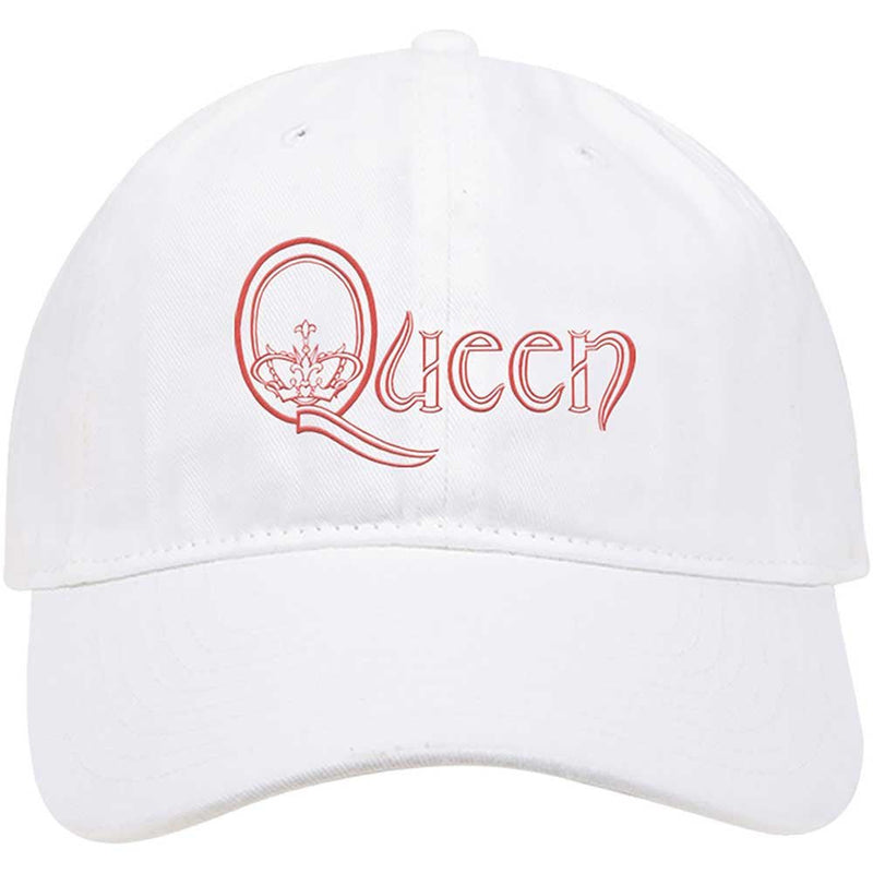 Queen (Crown in Q Logo) Unisex White Baseball Cap - The Musicstore UK