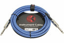 Kirlin Fabric (Straight-Straight) 10ft Instrument Cable. Blue
