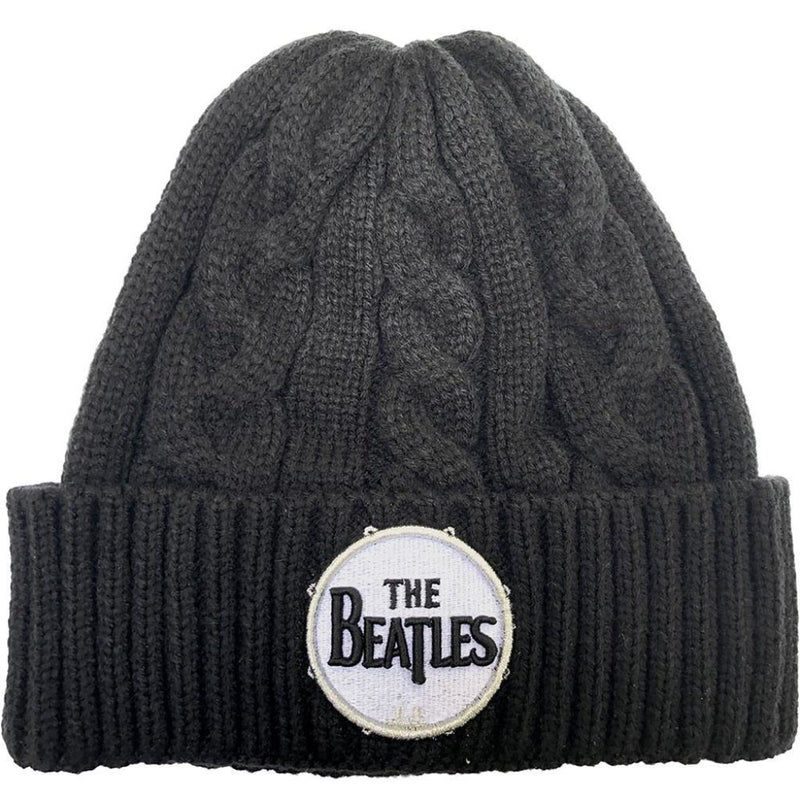 The Beatles (Drum Logo) Unisex Beanie Hat (Cable Knit) - The Musicstore UK