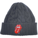 The Rolling Stones Classic Tongue Unisex Beanie Hat (Cable Knit) - The Musicstore UK