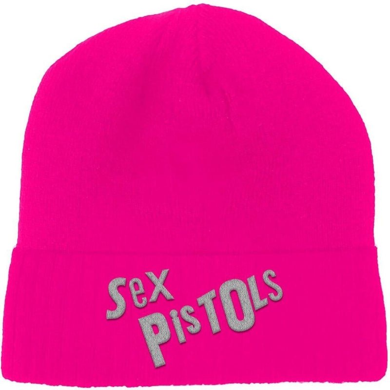 The Sex Pistols (Logo) Unisex Beanie Hat (Pink) - The Musicstore UK