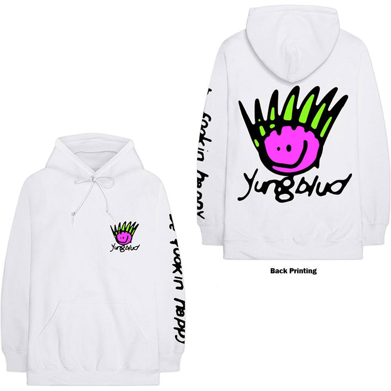 Yungblud (Face) Unisex WHITE Hoodie - The Musicstore UK
